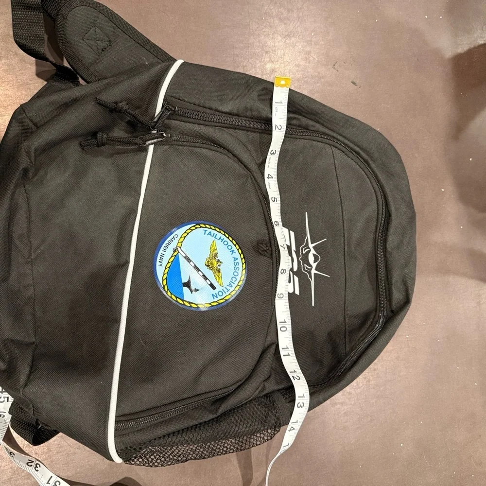 F35 Black Backpack with Embroidered Logo